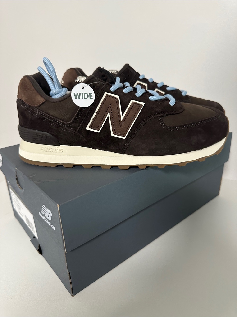 New Balance Women's 574 Core, Size 9.5 Wide, Brown/Beige, NWT